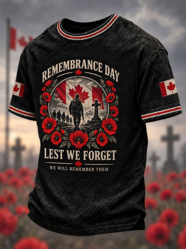 Men's Remembrance Day Lest We Forget Short SleevesT-Shirt