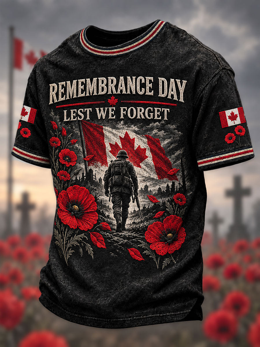 Men's Remembrance Day Lest We Forget Short SleevesT-Shirt