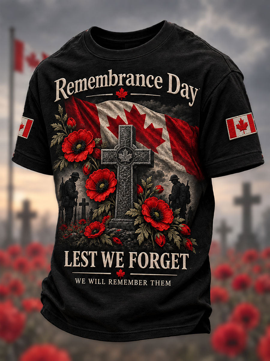 Men's Remembrance Lest Day We Forget Short SleevesT-Shirt