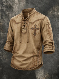 Western Ethnic Faith Printed Short-Sleeved Shirt