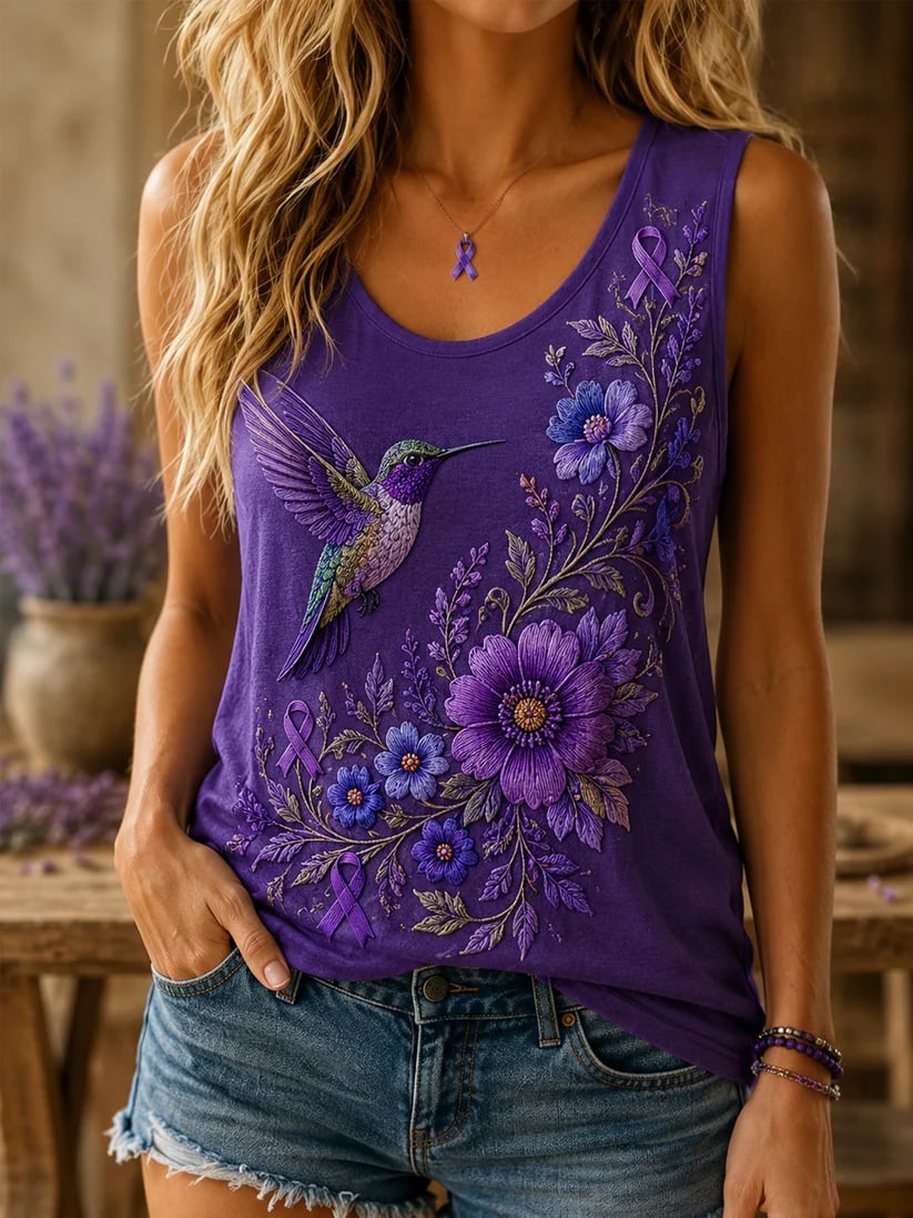Women's Alzheimer's Awareness Printed Tank Top