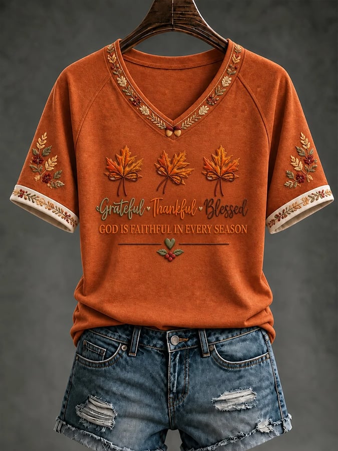 Women'S Thanksgiving Faith Casual T-Shirt