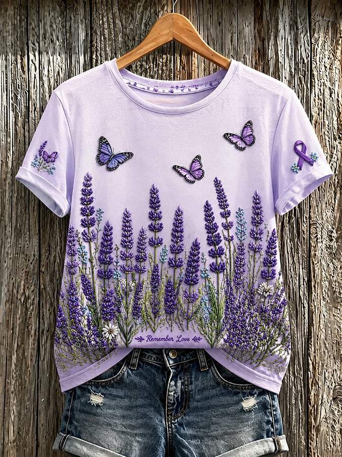 Women's Casual Alzheimer's Awareness Print Top