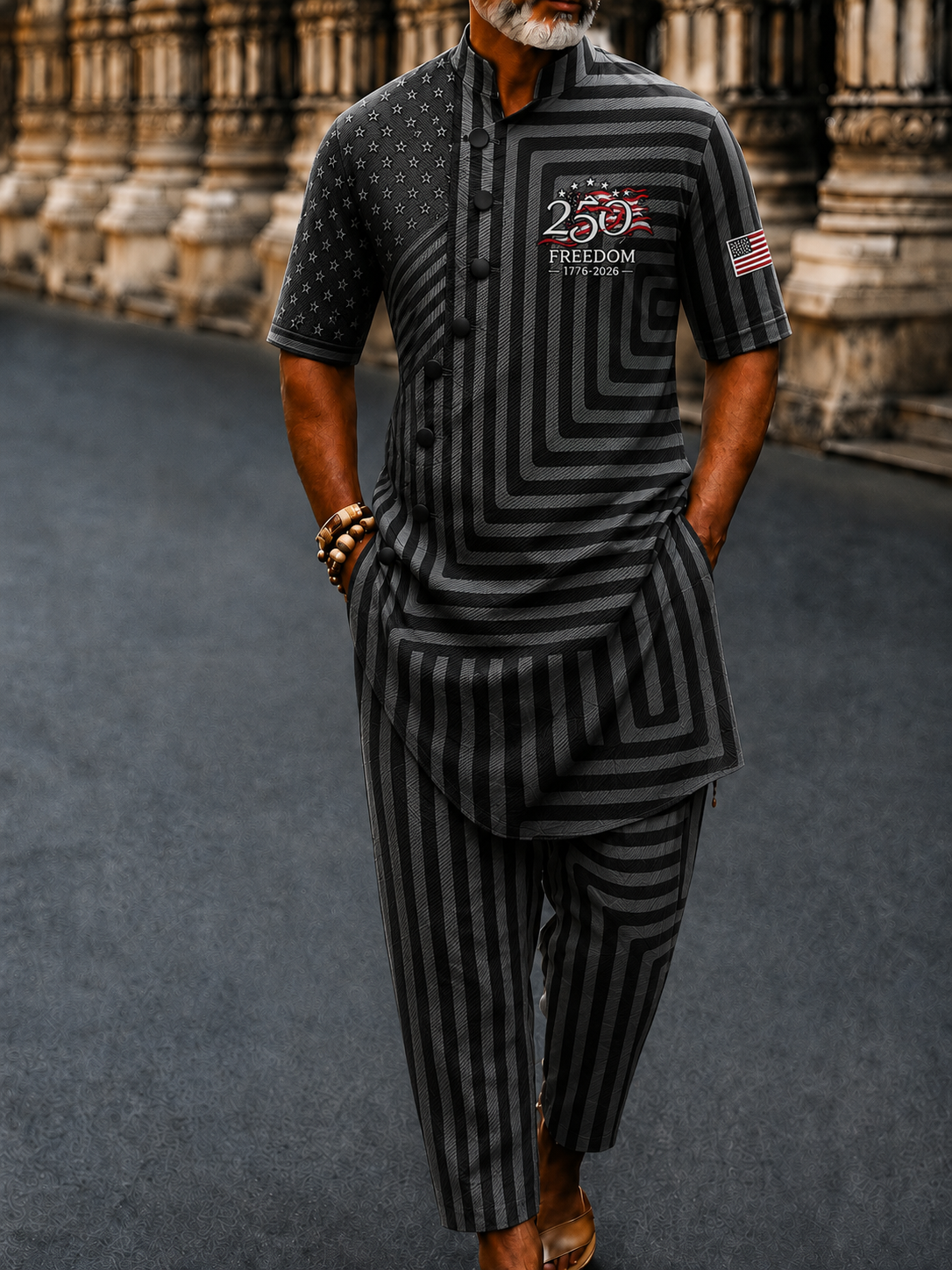 Men's Casual Vacation Cotton Shirt Set