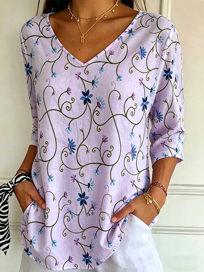 Women's Alzheimer's awareness Casual V-Neck T-Shirt