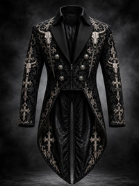 Men's Gothic Punk Art Print Swallow-Tailed Coat