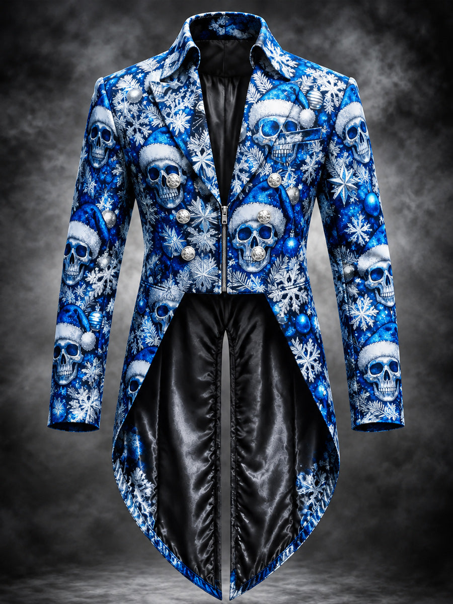 Men's Gothic Punk Art Print Swallow-Tailed Coat
