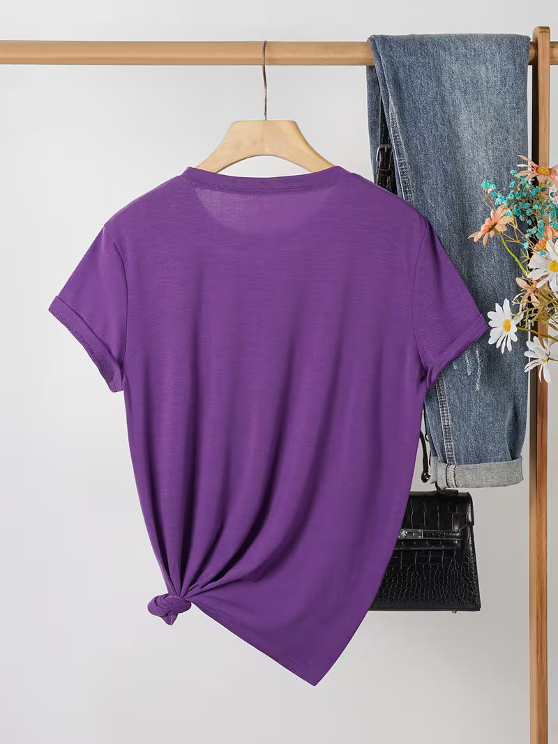 Light Luxury Diamond Hummingbird Print Short-sleeve T-shirt