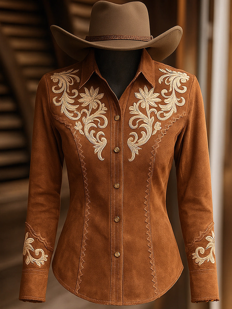 Women's Boho Art Print Long Sleeve Shirt