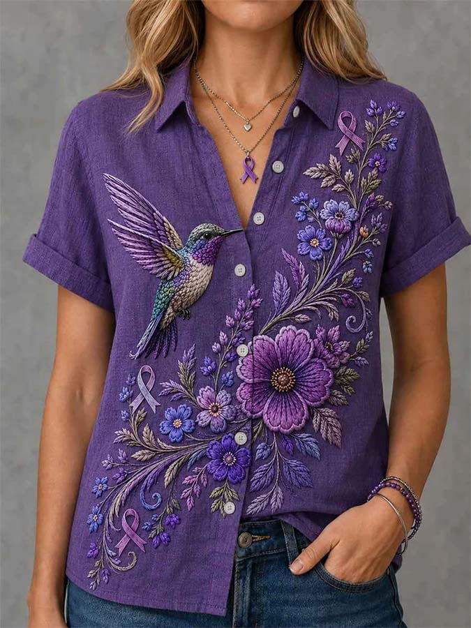 Women's Casual Alzheimer's Awareness Print Top
