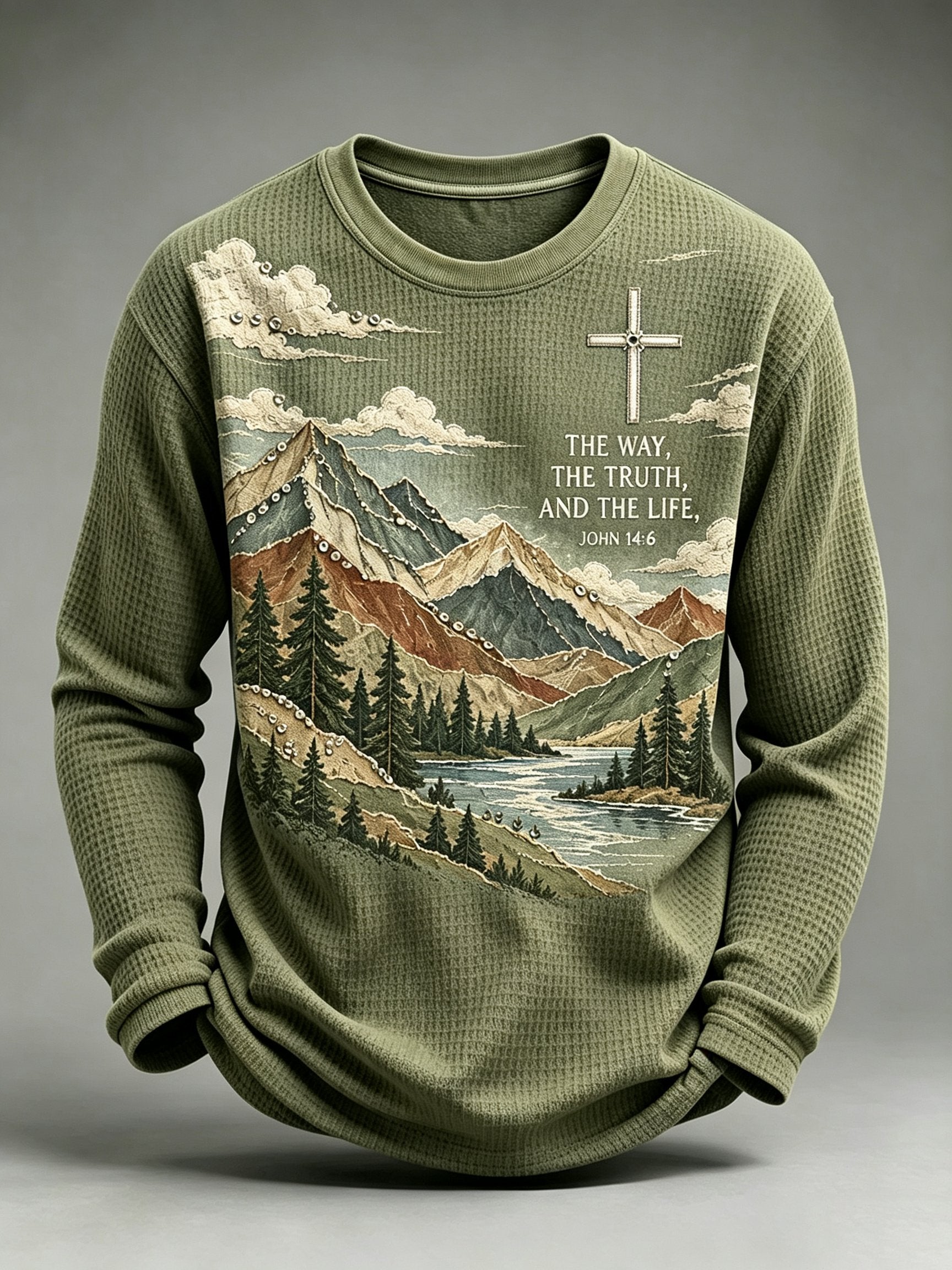 Men's Be Still And Know Psalm 46:10 Printed Waffle-Knit Top
