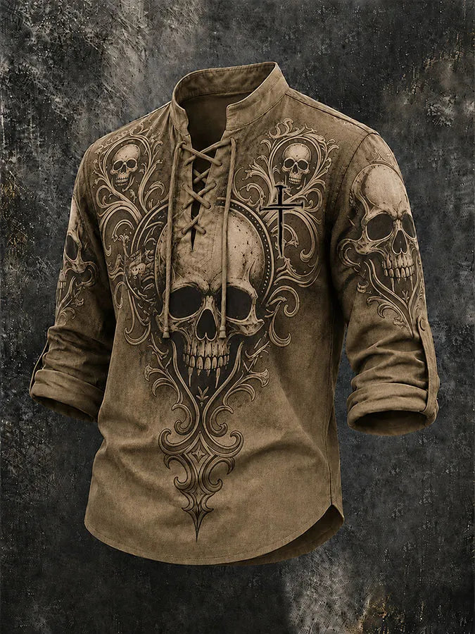 Western Ethnic Faith Printed Short-Sleeved Shirt