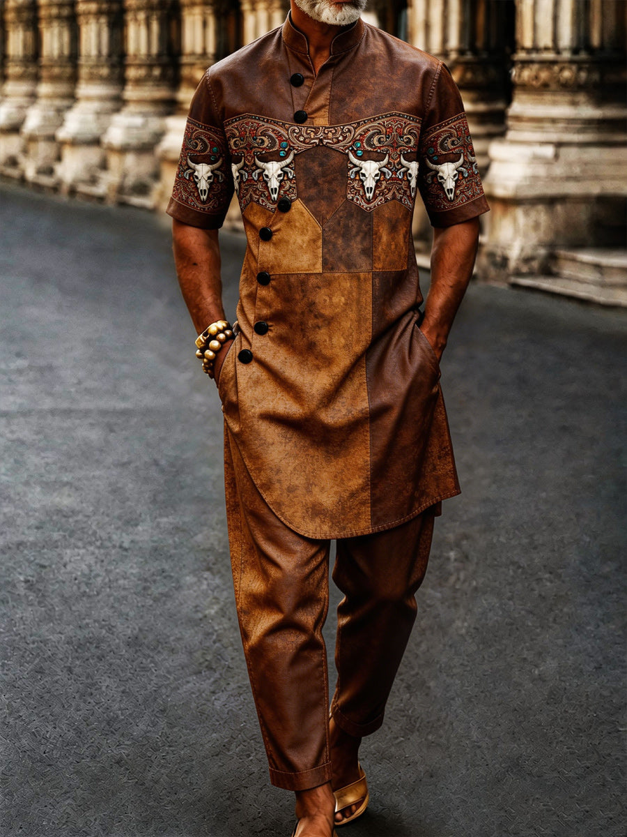 Men's Casual Vacation Cotton Shirt Set