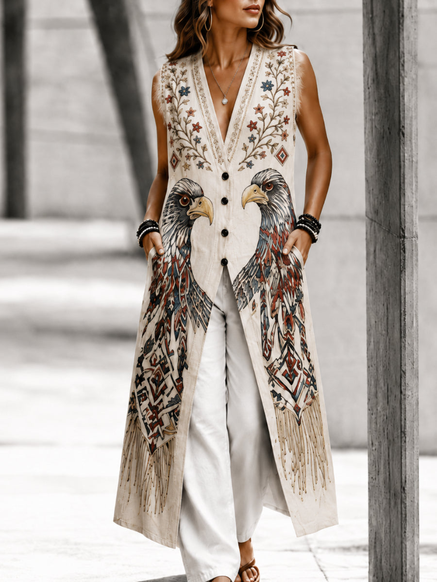 Casual Sleeveless American Style Button Shirt