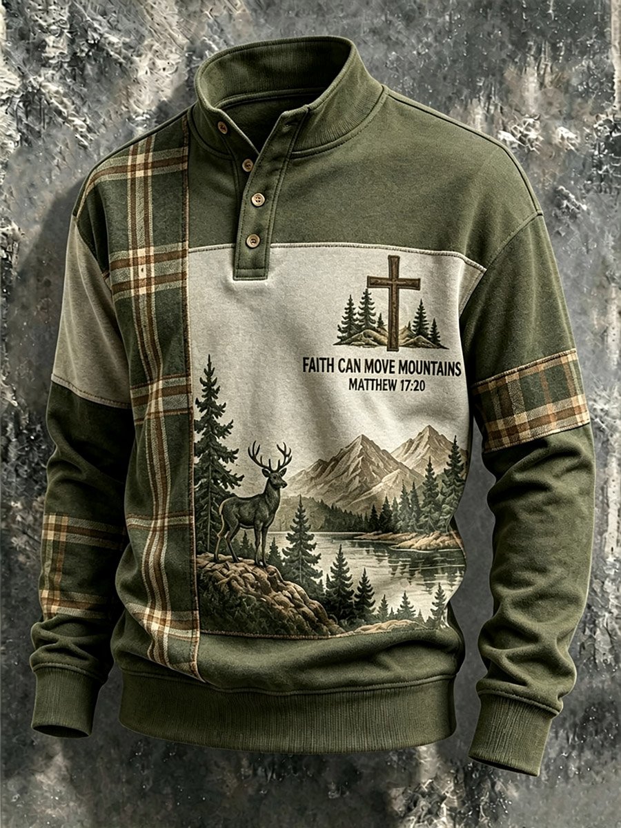 Men's Faith-Themed Printed Top