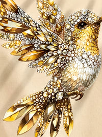 Light Luxury Diamond Hummingbird Print Short-sleeve T-shirt