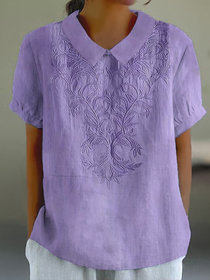 Women's Purple Art Design Print Casual Shirt