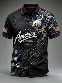 Men's Print Fashionable Resort Casual Pocket Shirt