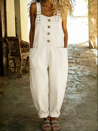 Women's Casual Denim Jumpsuit With Adjustable Buckle