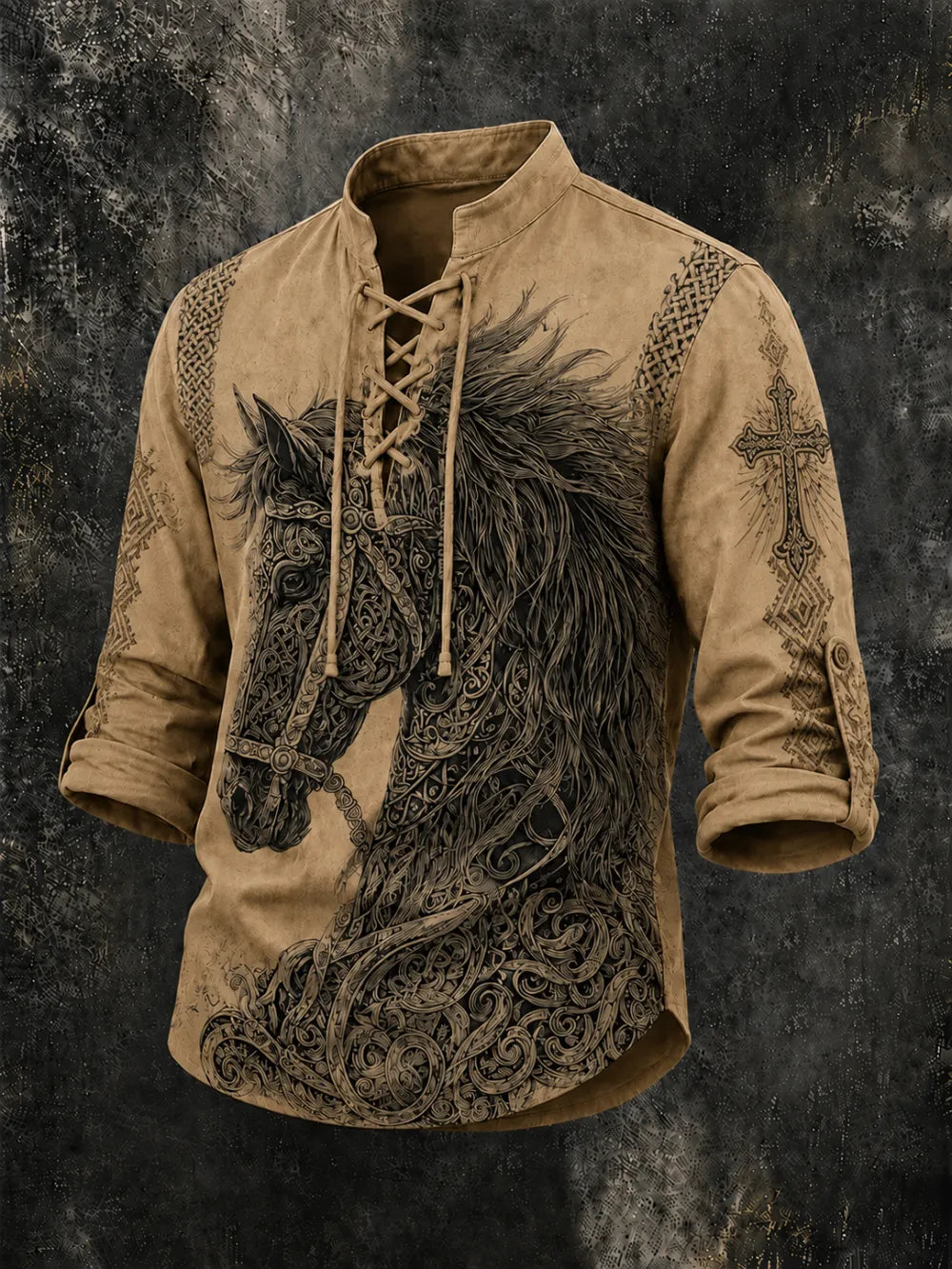 Western Ethnic Faith Printed Short-Sleeved Shirt