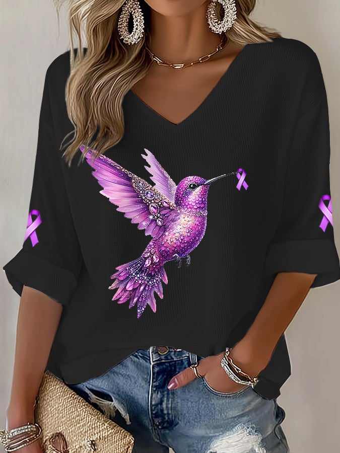 Women's Hummingbird Print Casual Top