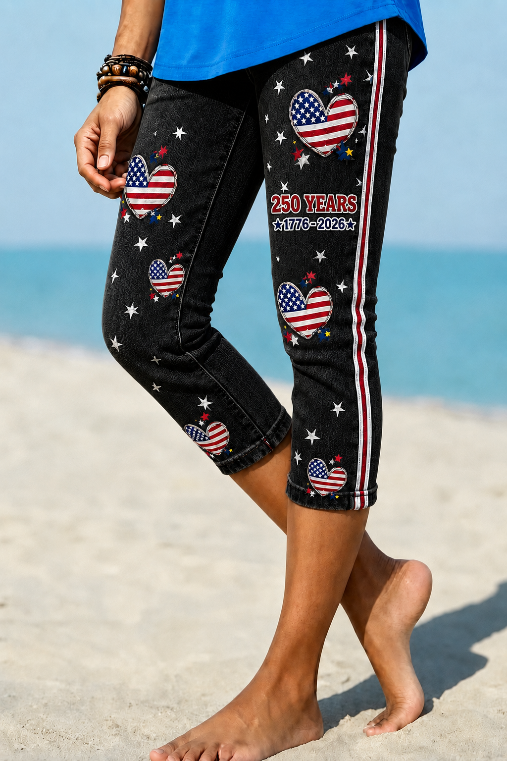 Women'S Casual Printed Leggings For The 250Th Anniversary Of The Founding Of The United States