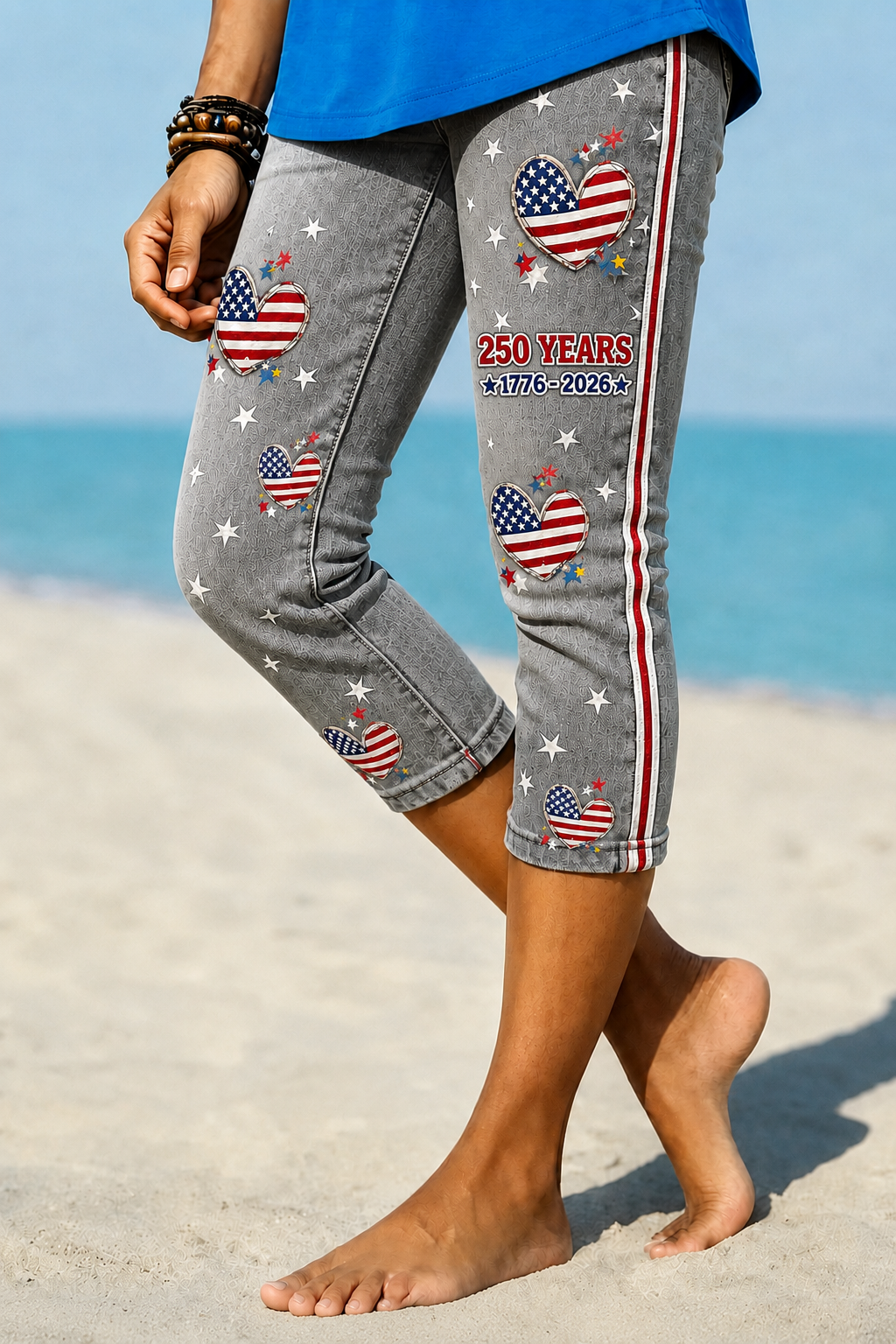 Women'S Casual Printed Leggings For The 250Th Anniversary Of The Founding Of The United States