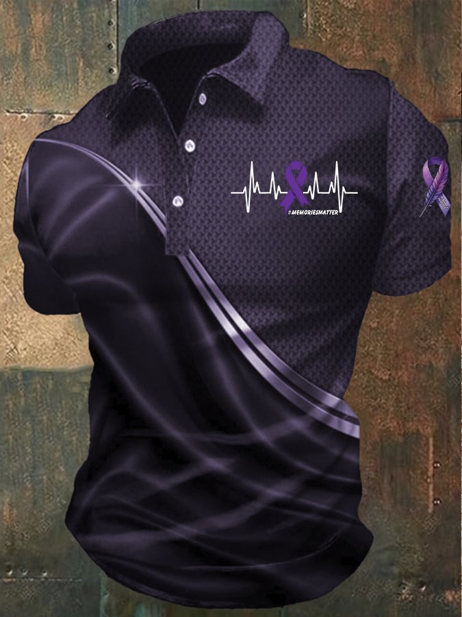 Men's Alzheimer's awareness polo