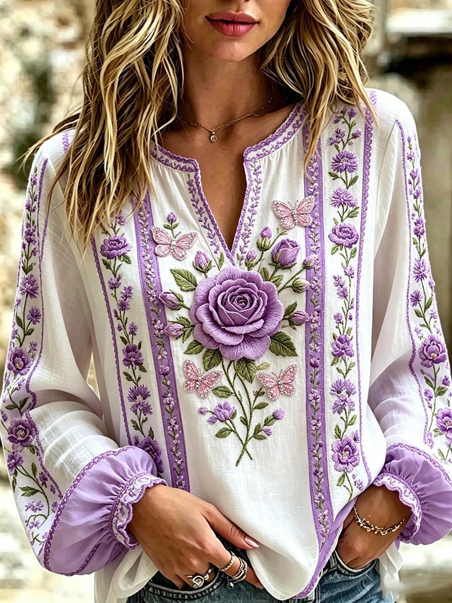 Women's Purple Floral Top