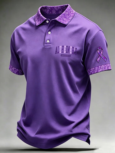 Men's Alzheimer's Awareness Printed Polo Shirt