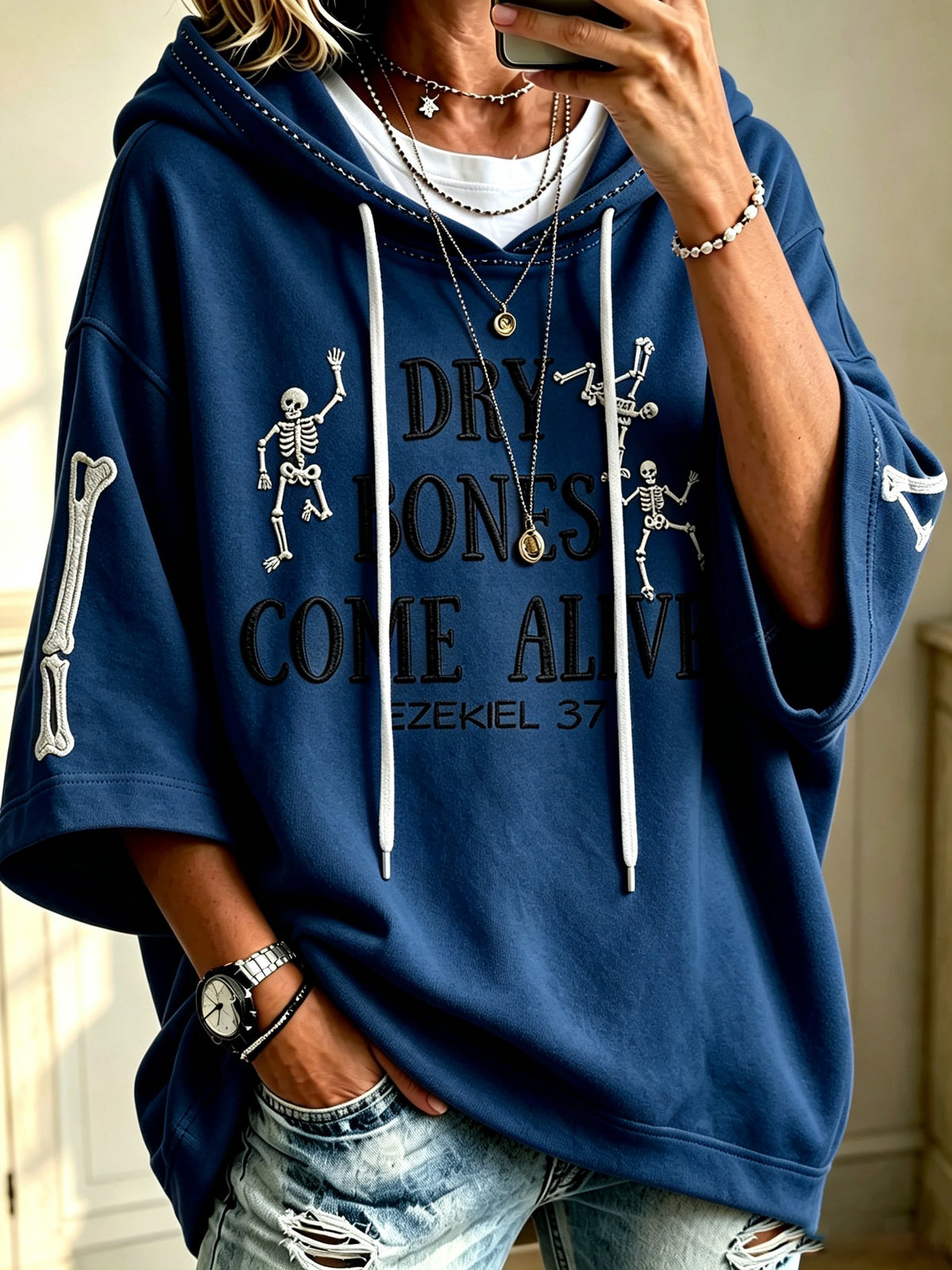 Women's Casual Printed Hooded Sweatshirt