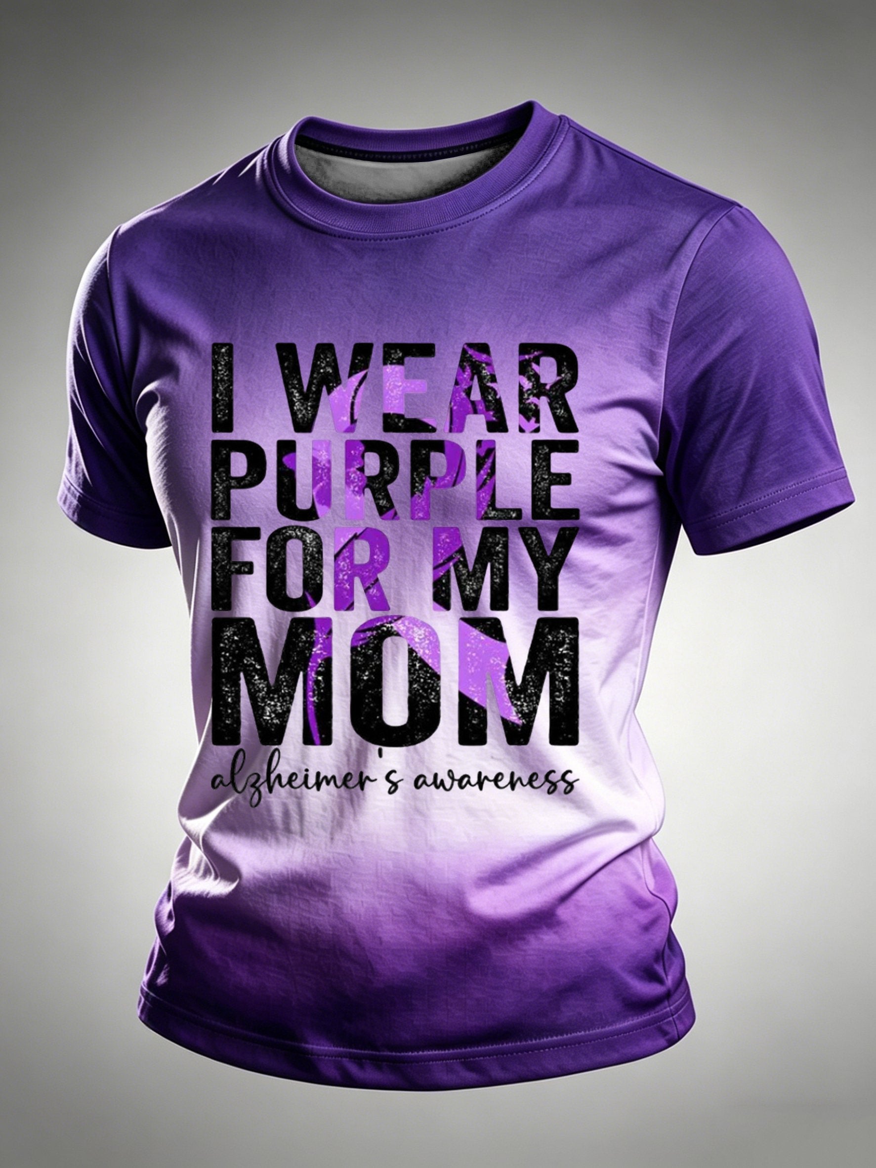 Men's Alzheimer's Awareness Printed Casual Top