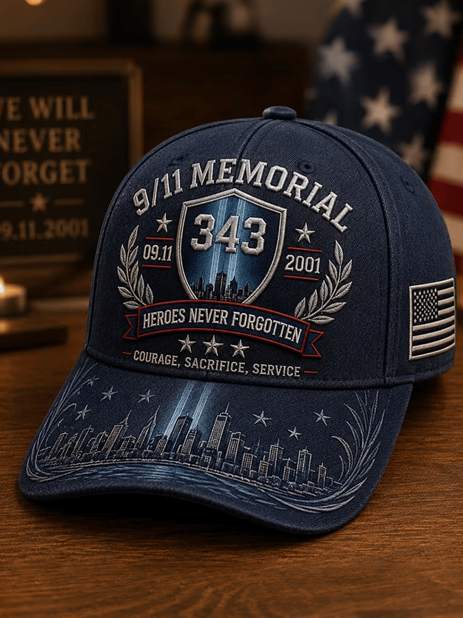 Never Forget 9/11 2001 American Flag Honor The Heroes Baseball Cap