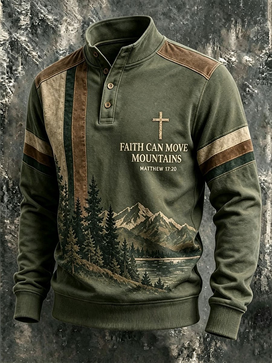 Men's Faith-Themed Printed Top