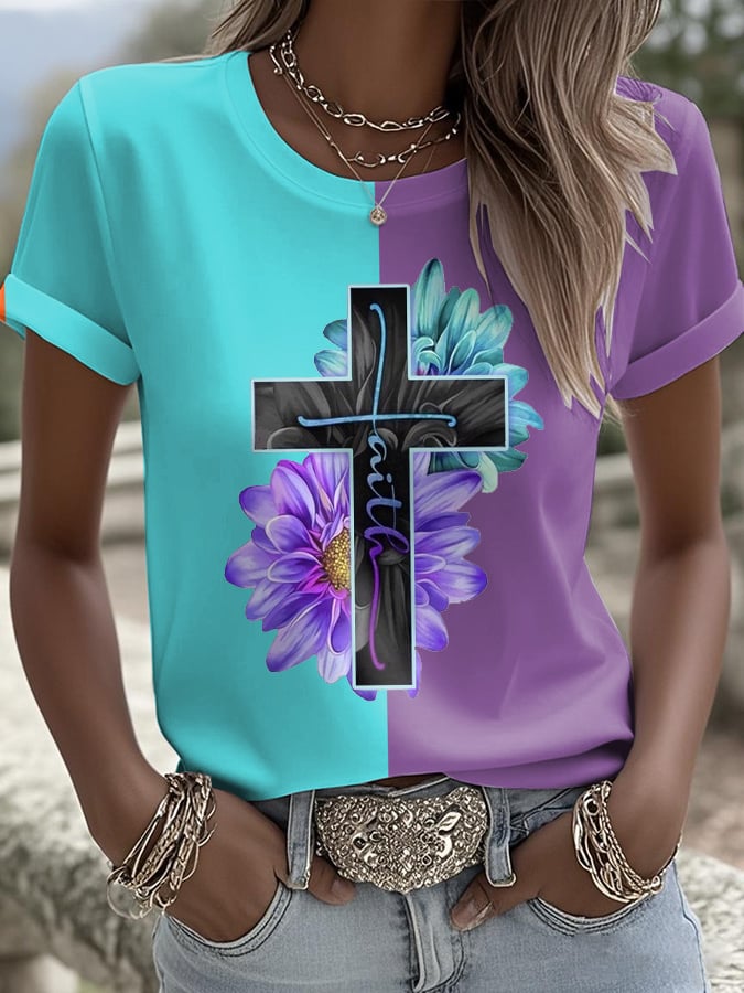 Women's Suicide Prevention Awareness Faith Casual T-shirt