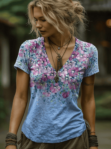Women's Spring/Summer Floral Print Top