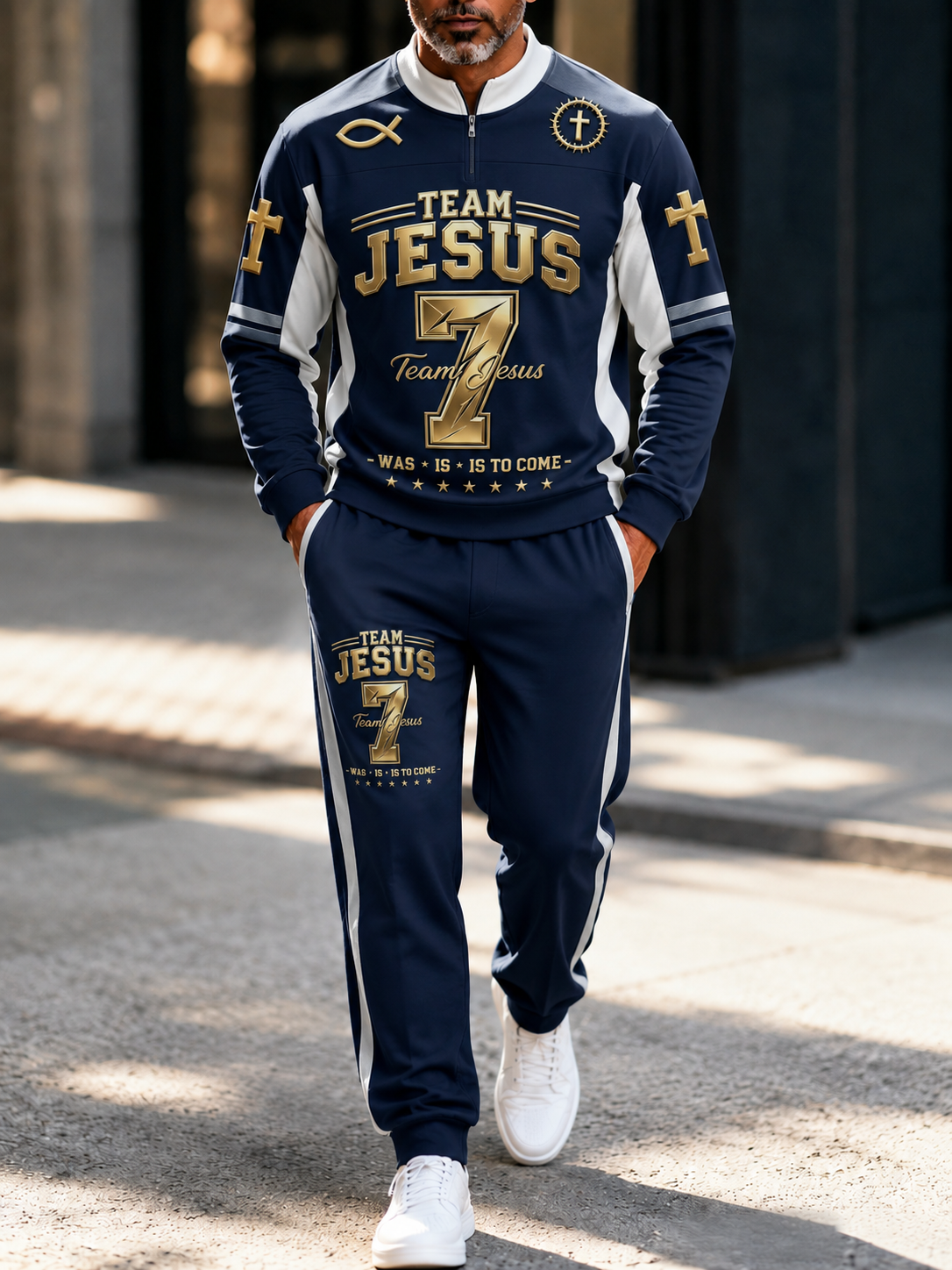 Men's Faith Team Casual Comfort Top And Pants Two-piece Set