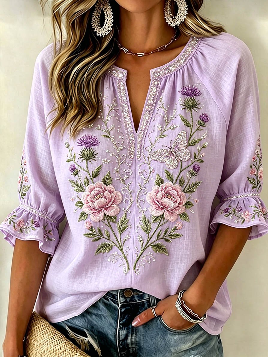 Women's Floral Print Casual Top