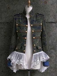 Women's Vintage Lace Double-breasted Flared Coat