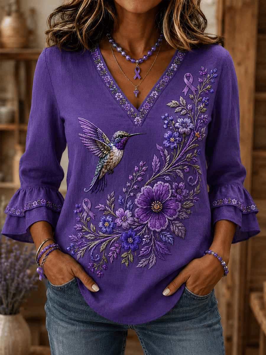 Women's Alzheimer's awareness Printed Casual Shirt