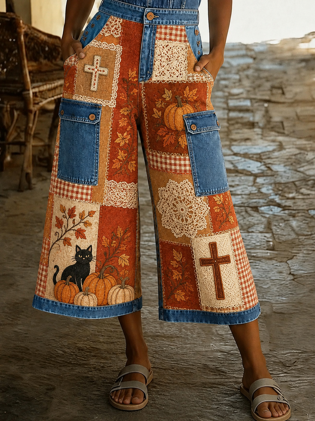 Women's Fall For Jesus Art Print Casual Pants
