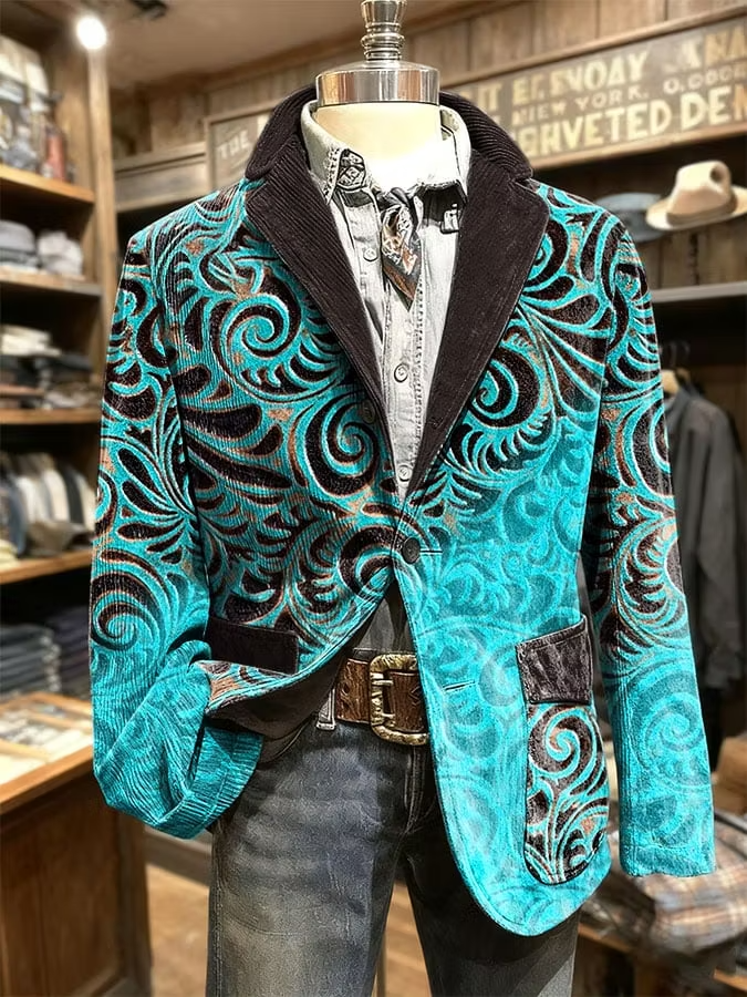 Men's Retro Western Style Casual Blazer