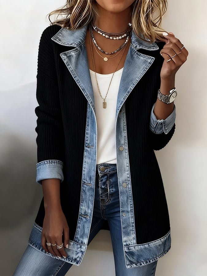 Women's Fashion Color-block Jacket