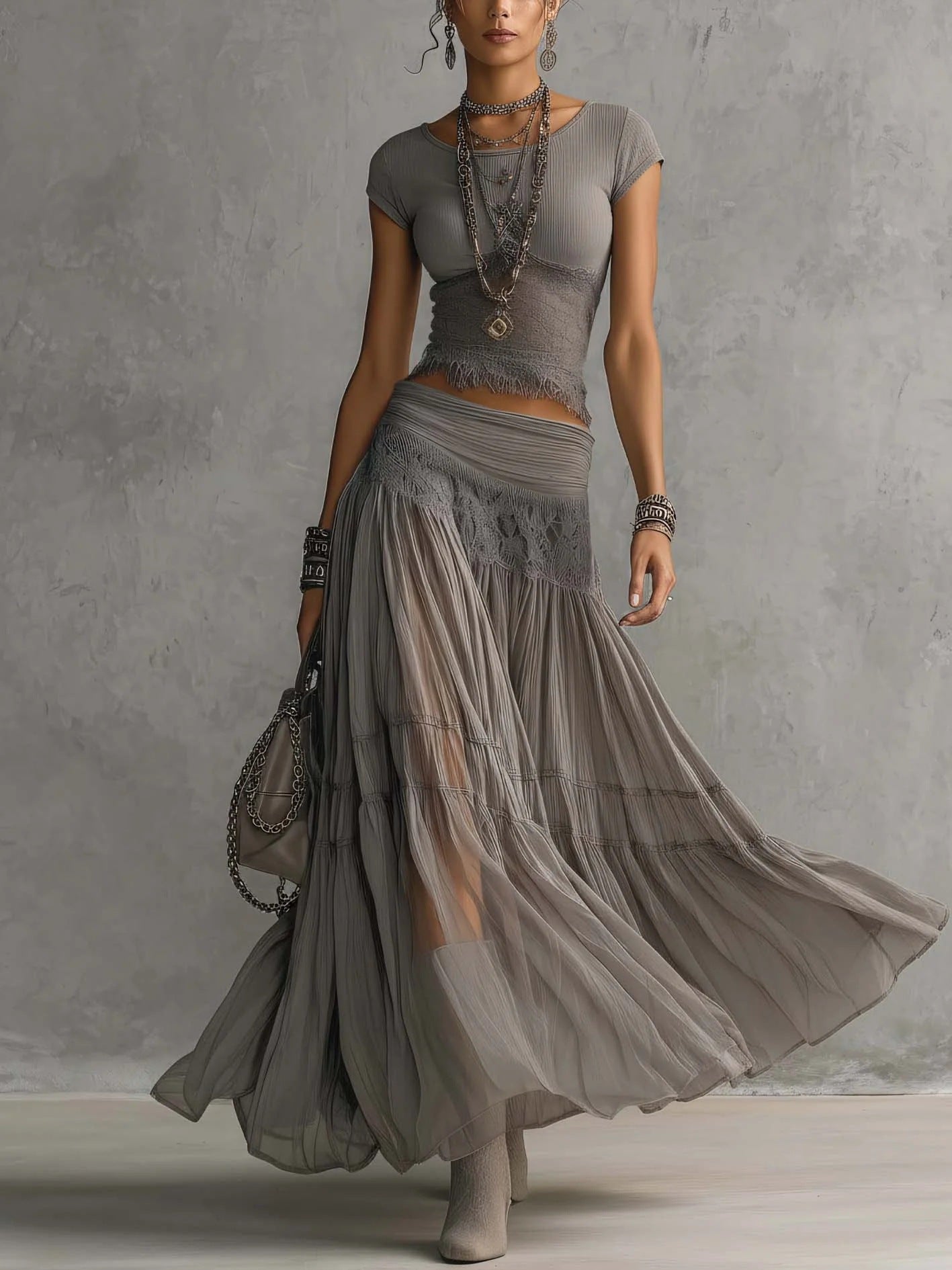 Solid Color Casual Short Sleeve Two-Piece Sets