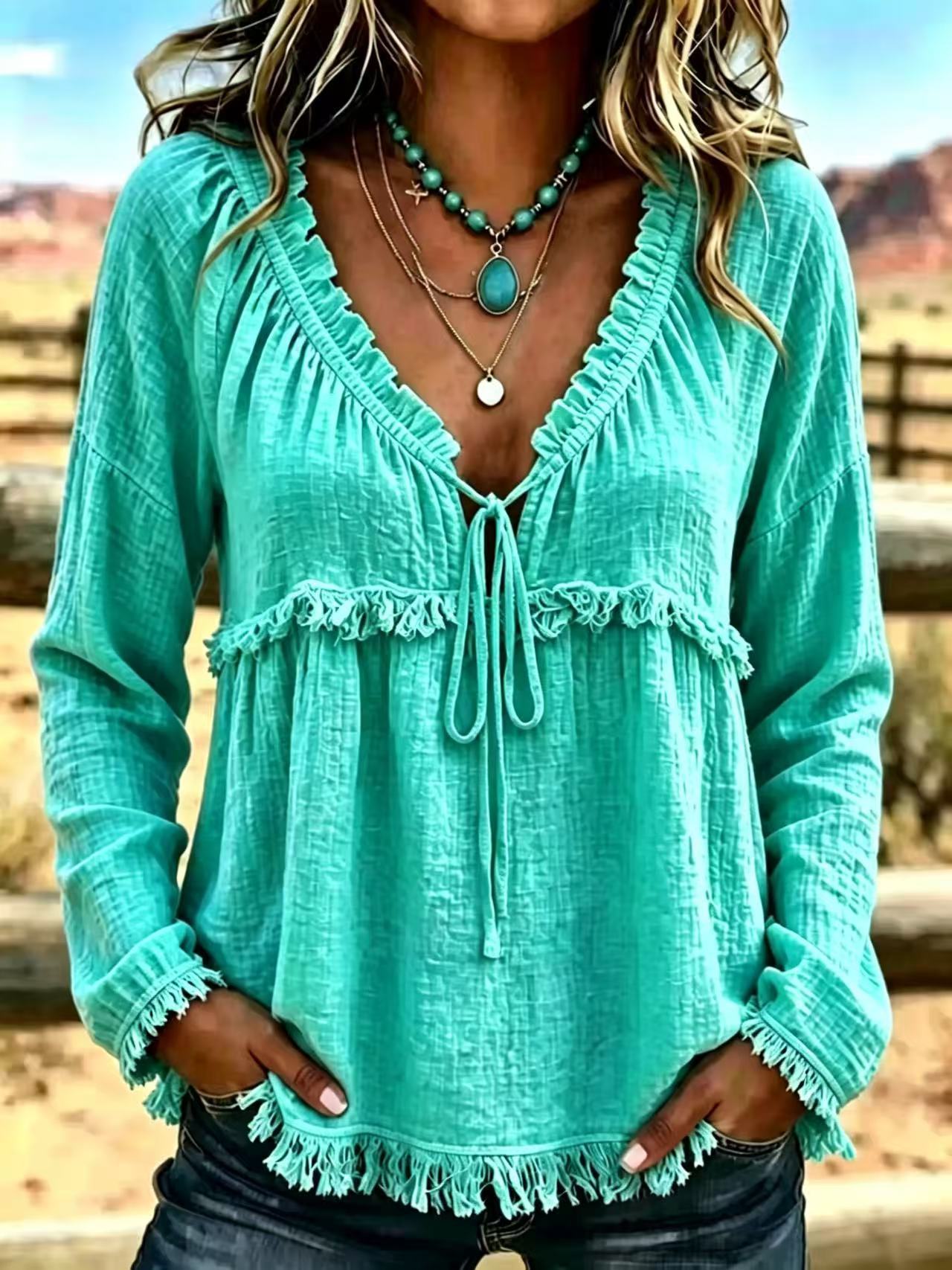 Western Style Long Sleeve Shirt