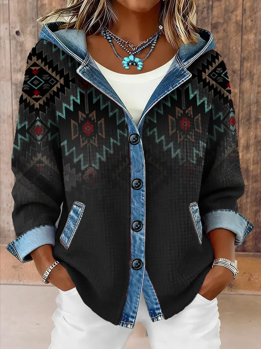 Casual Fashion Color Block Long Sleeve Hoodie