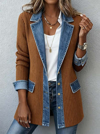 Women's Fashion Color-block Jacket