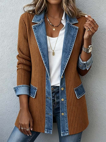 Women's Fashion Color-block Jacket