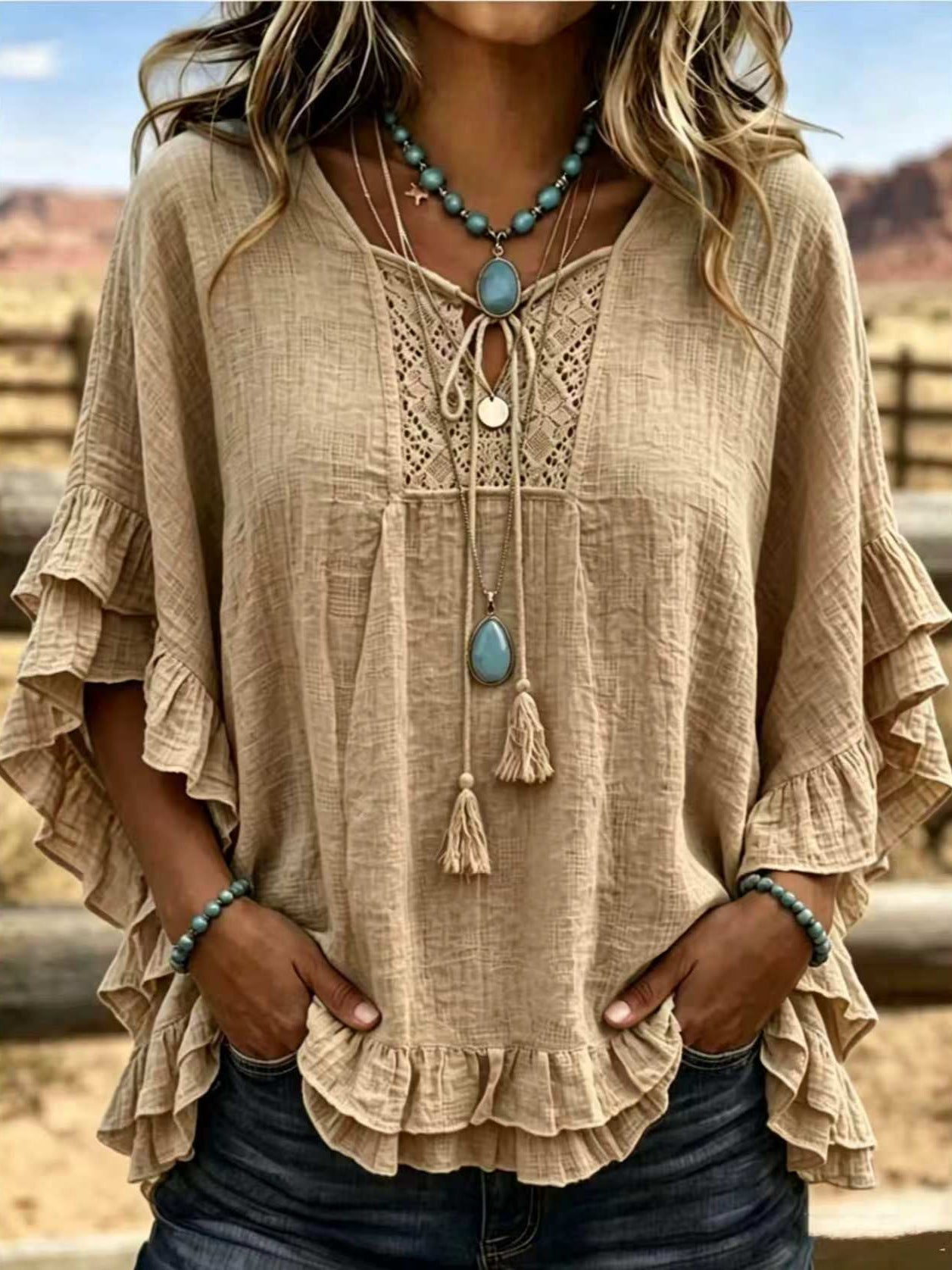 Women's Solid Color Casual Long Sleeve Blouse