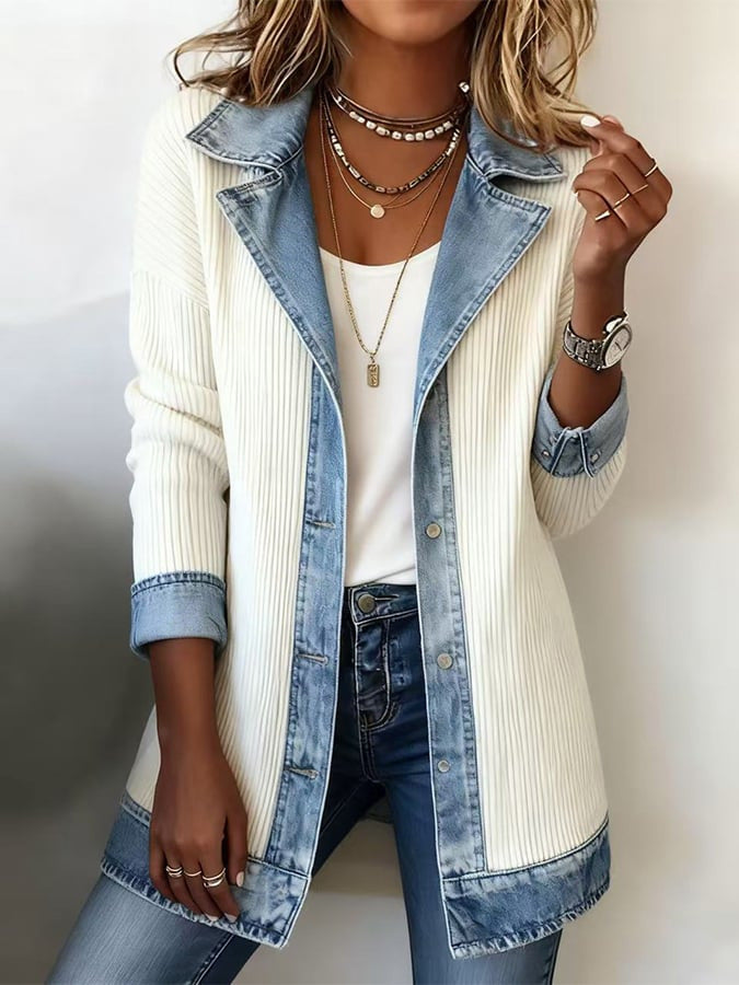 Women's Fashion Color-block Jacket